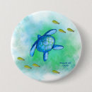 Recherche de tortues de mer badges Aquarelle