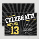 Recherche de noir jaune invitations D'anniversaire