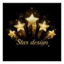 Suche nach goldener stern poster Schwarz