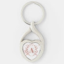 Recherche de coeur rose porteclés Monogramme