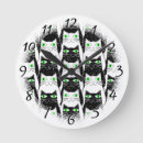 Recherche de chat noir et blanc horloges Chats