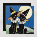 Recherche de chat noir vintage halloween invitations Fête