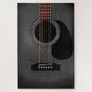 Recherche de guitare puzzles Noir