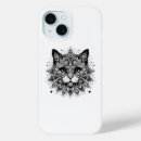 Recherche de chat noir et blanc iphone coques Abstrait