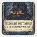 Recherche de maison effrayante autocollants Halloween