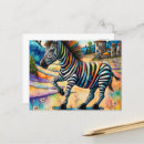 Recherche de zèbre mignon cartes postales Coloré