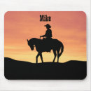 Recherche de cheval occidental tapis souris Coucher de soleil