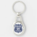 Recherche de police k9 porteclés Ligne bleue mince