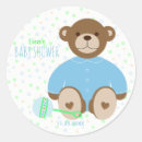 Recherche de ours bleu autocollants De baby shower