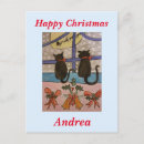 Recherche de chats de noël cartes postales Aquarelle