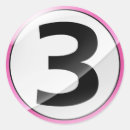 Recherche de numéro 3 autocollants Trois