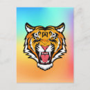Recherche de visage tigre cartes postales Tête