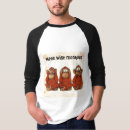 Recherche de trois singes sages tshirts Noir