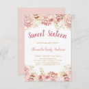 Recherche de 16ans anniversaire invitations Rose