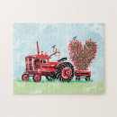 Recherche de tracteur rouge puzzles Rustique