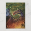 Recherche de peinture de dragon cartes postales Feu