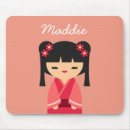 Recherche de poupée kokeshi tapis souris Rose