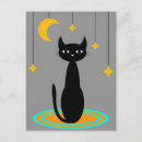 Suche nach katze und mond postkarten Schwarz