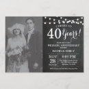Recherche de photo 40 ans invitations Noir et blanc