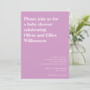 Recherche de violet baby shower invitations Typographie