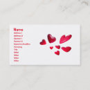 Recherche de coeur romantique cartes visite Rose