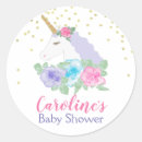 Recherche de licorne de bébé autocollants Baby shower fille