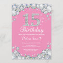 Recherche de rose et argent invitations Fête d'anniversaire