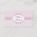 Recherche de rayures roses et blanches cartes visite Girly