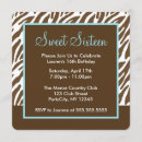 Recherche de zebra 16ans anniversaire invitations Fillette