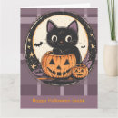 Recherche de chat de cartes halloween Effrayant