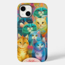 Recherche de chats colorés iphone coques Illustration