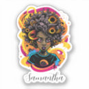 Recherche de cheveux naturels autocollants Femme noire