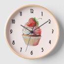 Recherche de fraises horloges Cupcake