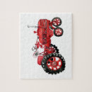 Recherche de tracteur rouge puzzles Vintage