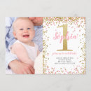 Recherche de rose gold 1ans anniversaire invitations Baby girl