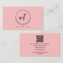 Recherche de pâle rose cartes visite Monogrammé