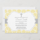 Recherche de jaune baptême invitations Croix