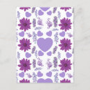 Recherche de coeur de fleur cartes postales Violet