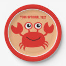 Recherche de crabe assiettes en papier Partie