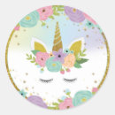 Recherche de licorne de bébé autocollants Floral