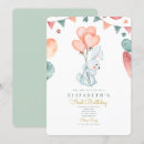 Recherche de elephant 1ans anniversaire invitations Aquarelle