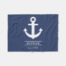Recherche de ancre de bateau couvertures plaids Monogrammé