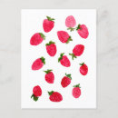 Recherche de motif fraise cartes postales Rouge