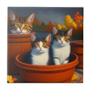 Recherche de peintures de chat carreaux Chatons