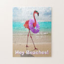 Recherche de flamant rose puzzles Plage