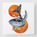 Recherche de de baleine horloges Aquarelle