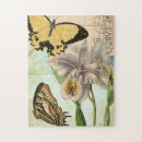 Recherche de papillon vintage puzzles Jaune