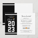 Recherche de black and white graduation invitations Élégant