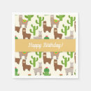 Recherche de cactus mignon serviettes Llama