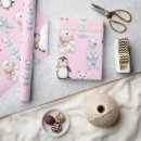 Recherche de pingouin de noël papier cadeau Rose